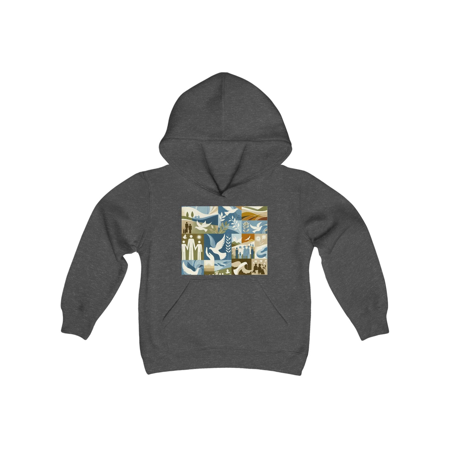 Youth Heavy Blend Hooded Sweatshirt - Nature Inspired Adventure Design