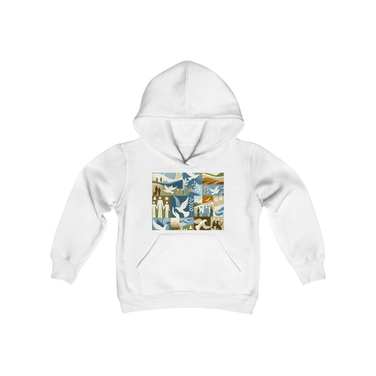 Youth Heavy Blend Hooded Sweatshirt - Nature Inspired Adventure Design