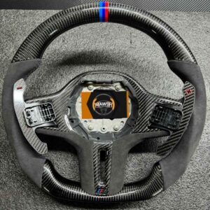 BMW Steering Wheel for G series Models, Carbon Fibre with Flat Bottom, Alcantara Side Grip