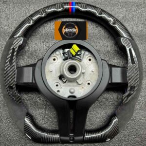 BMW Carbon Fibre Steering Wheel, Flat Bottom, Alcantara Side Grip